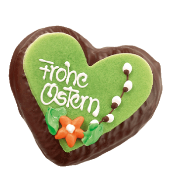 Chocolate Easter Lebkuchen Heart Green